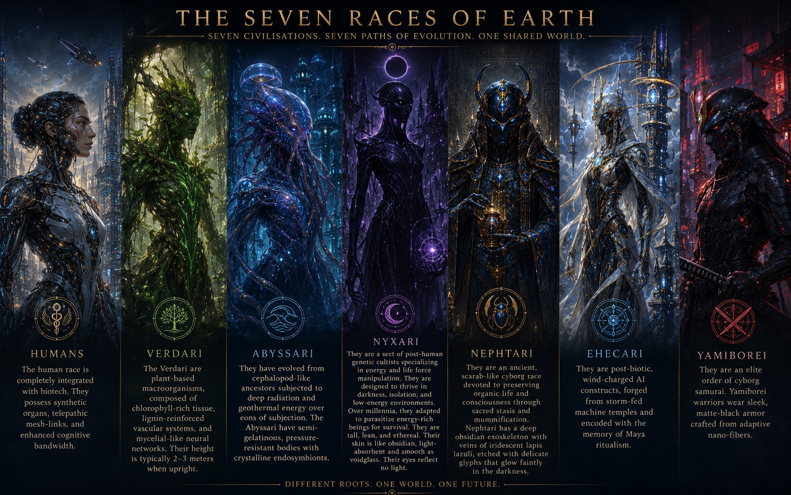 The Seven Races of Earth — Seven Civilisations. Seven Paths of Evolution. One Shared World.